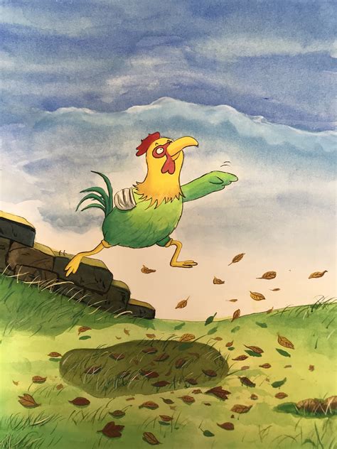 儿童水彩绘本只有一只翅膀的大公鸡|插画|绘本|野人画绘本_原创作品-站酷ZCOOL