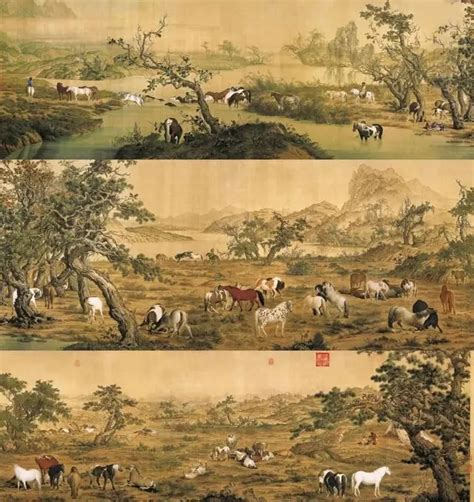 郎世宁百骏图图片