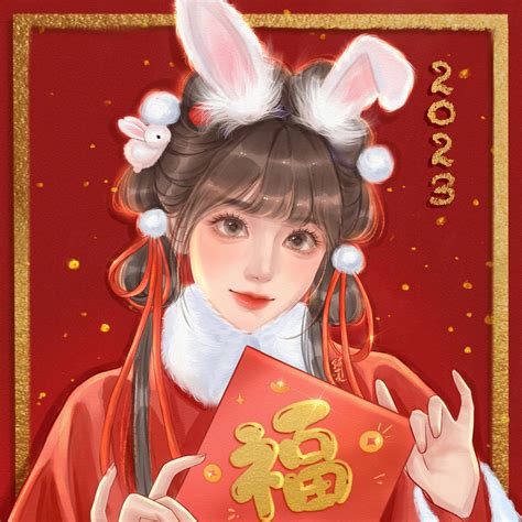 跨年头像甜美女生动漫版