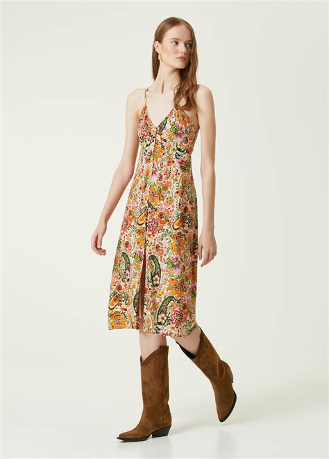 Ba&Sh - Colorblocked Şal Desenli Midi Elbise - Çok Renkli