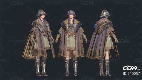 十字军女骑士 日耳曼女步兵 少女 骑兵 战士 中世纪 欧洲 护卫队-cg模型免费下载-CG99