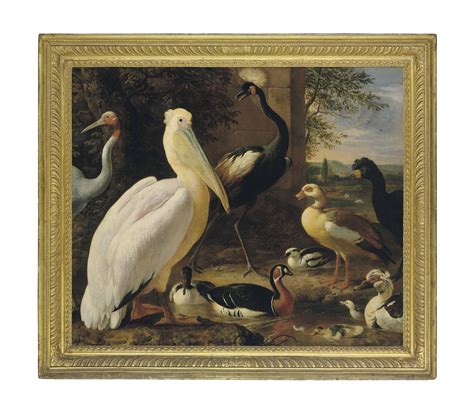 Melchior d’Hondecoeter (Utrecht 1636-1695 Amsterdam) , A pelican, a ...