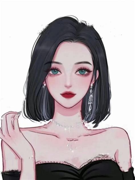 手绘温柔短发女生头像