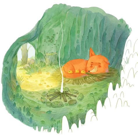 可爱的狐狸和小鸡动物祝贺插画图片素材_ID:425594732-Veer图库