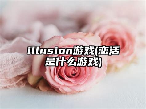 illusion游戏(恋活是什么游戏)_新游资讯_华辰手游