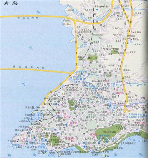 青岛市旅游地图图片