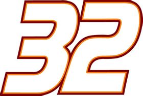 RACE NUMBER 32 DECAL / STICKER 3 COLOR b