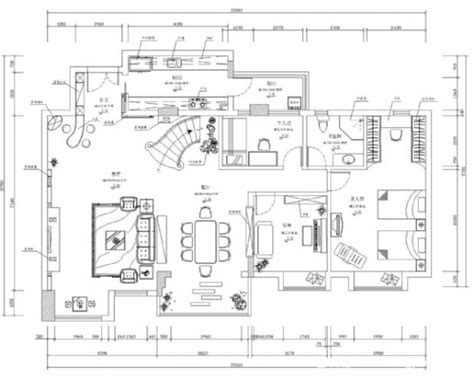 简约中式CAD家庭室内装修设计施工图纸_红动网
