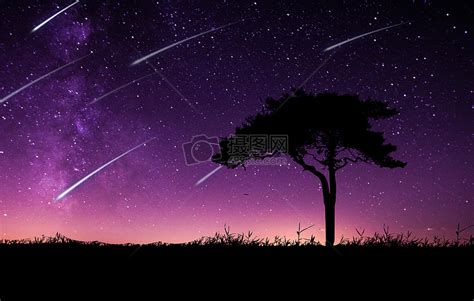 夜晚的流星雨图片素材-正版创意图片500467321-摄图网