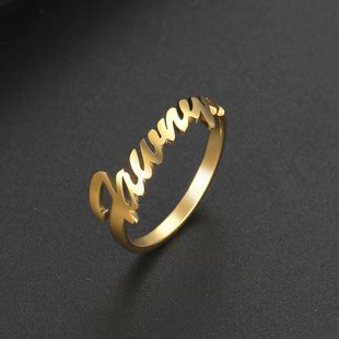 私人定制戒指 名字字母戒指不锈钢戒指玫瑰金 开口戒指-阿里巴巴