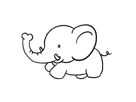 大象简笔画图片步骤教程