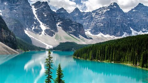 冰碛湖，班夫国家公园，加拿大阿尔伯塔省照片摄影图片_ID:135413958-Veer图库