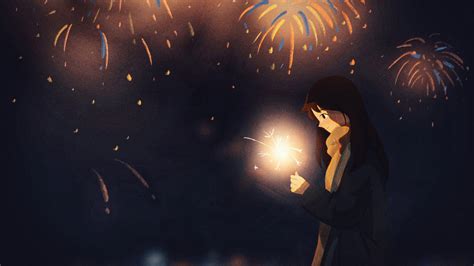 动漫烟花图图片