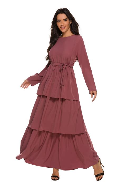 厂家直供伊朵朵欧美新款女装连衣裙纯色蛋糕裙阿拉伯长裙20343-阿里巴巴