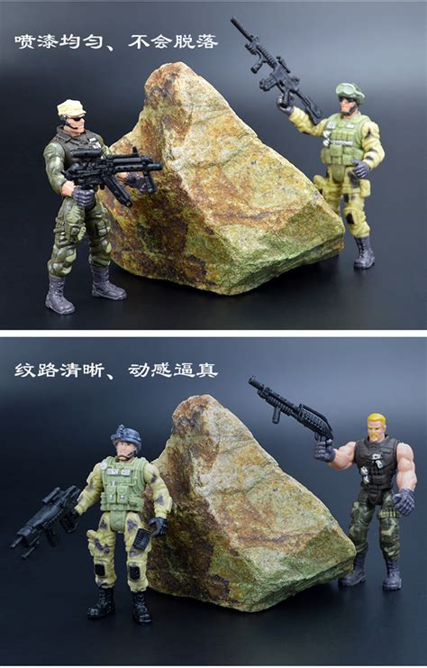 6个装关节可动特种部队现代军人警察士兵模型玩具小兵人配武器_虎窝淘