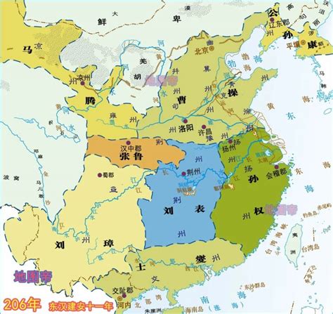 三国年份地图东汉末年--223年 - 金玉米 | 专注热门资讯视频