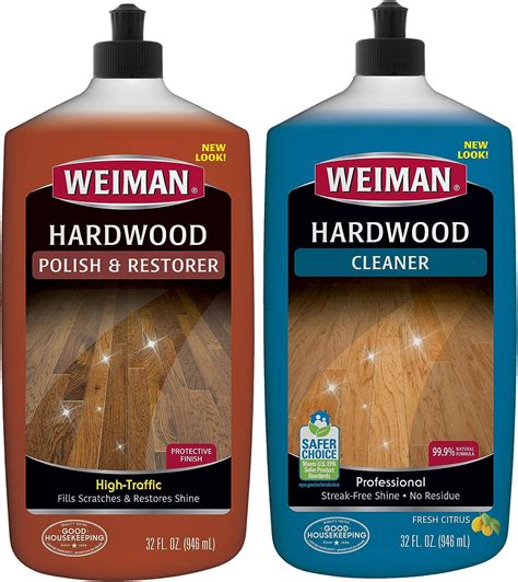 Weiman Hardwood Floor Cleaner and Polish Restorer Combo - 2 Pack - High ...