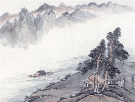 浮云绕孤村145cmx360cm2015-中国艺术在线