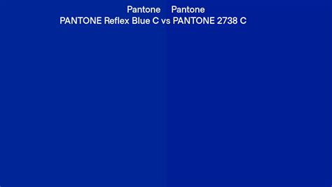 Pantone Reflex Blue C vs PANTONE 2738 C side by side comparison