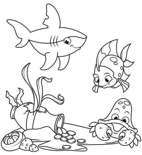 鲨鱼简笔画 鲨鱼简笔画简单可爱 - 水彩迷