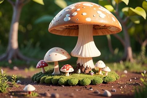 Premium Photo | A mushroom house with a mushroom on it