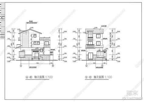 某现代吉安小型别墅建筑方案设计详细施工CAD图纸_别墅建筑_土木在线