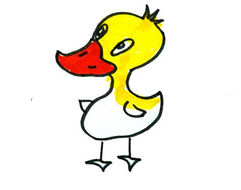 简笔画小黄鸭怎么画带步骤涂颜色 - 巧巧简笔画
