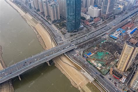 武汉城市交通白天交通枢纽月湖桥航拍摄影图配图高清摄影大图-千库网