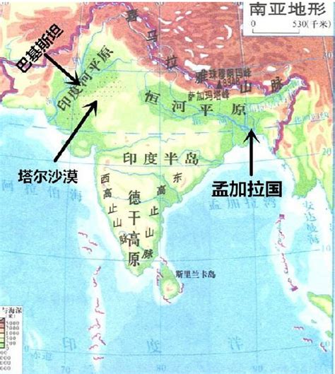 南亚国家地图图片