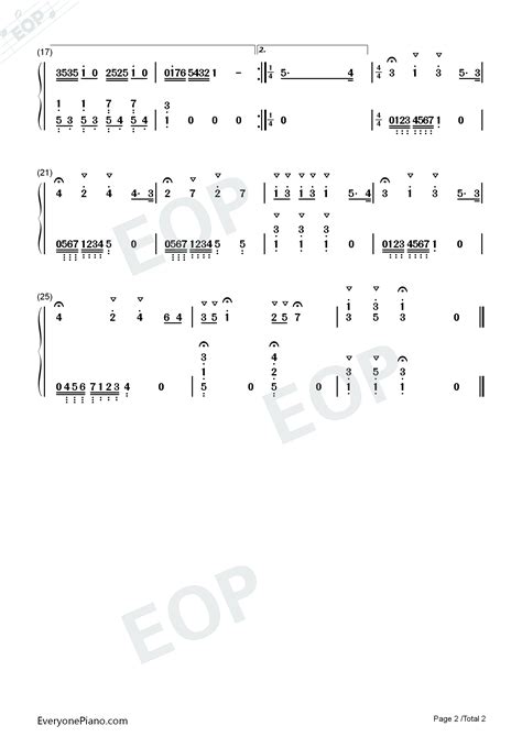 魔笛-Magic Flute双手简谱预览2-钢琴谱文件（五线谱、双手简谱、数字谱、Midi、PDF）免费下载
