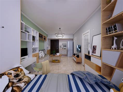 38㎡时尚单身公寓，全屋简约风设计，小空间居然还能有衣帽间！_收纳