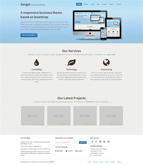 html蓝色简单大气的企业网站模板