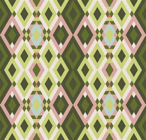 Ethnic seamless pattern with rhombuses, triangles, geometric shapes ...