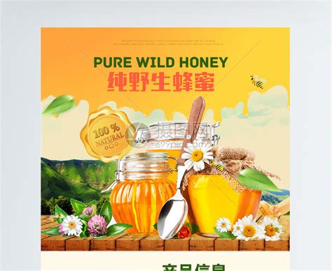 纯野生蜂蜜促销淘宝详情页模板素材-正版图片400730070-摄图网