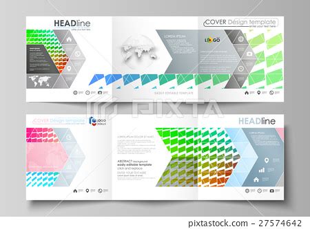 Set of business templates for tri fold square - Stock Illustration ...