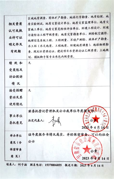 2022年度事业单位法人年检公示（天水院）-甘肃省有色金属地质勘查局官网