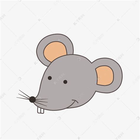 大耳朵灰色老鼠头像素材图片免费下载-千库网