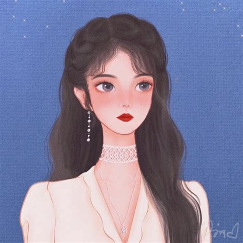手绘仙气女生头像温柔