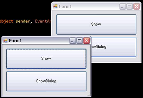 [C#] Form Show() , Form ShowDialog() : 네이버 블로그
