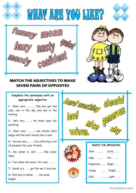 WHAT ARE YOU LIKE?: English ESL worksheets pdf & doc