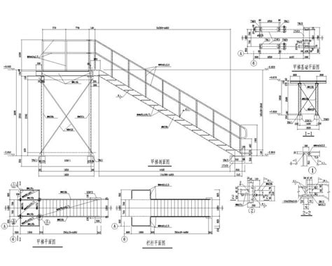某工程钢结构楼梯设计cad施工大样图_土木在线