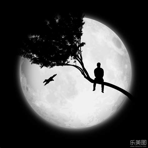 孤独的月亮图片-孤独的月亮图片素材免费下载-千库网