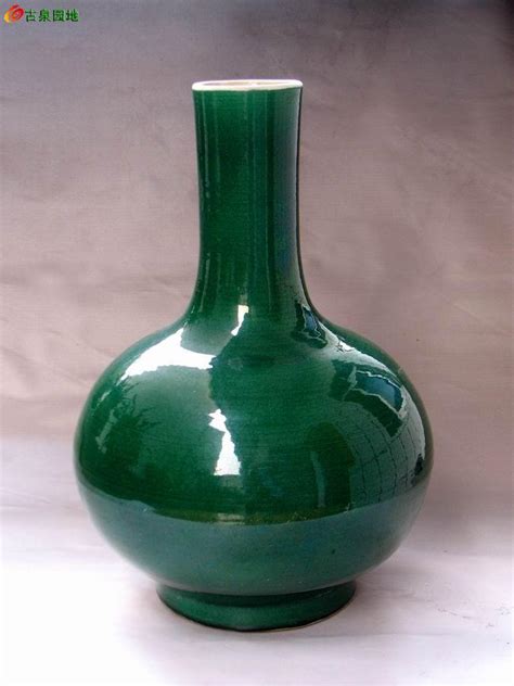 清代宝石绿釉天球瓶！！ - 历代陶器瓷器 - 古泉社区