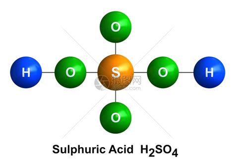 科学白色背景上分离的硫酸子结构3d成型以色状和化学符号表列为氢H蓝色氧化物绿色硫磺橙的代号结构体渲染图片素材-正版创意图片307610927-摄图网