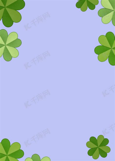 紫色四叶草创意圣帕特里克节背景图片免费下载-千库网