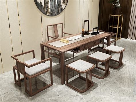 新中式茶室家具款式图片，新中式实木茶桌2020年最新款3_儒匠家具