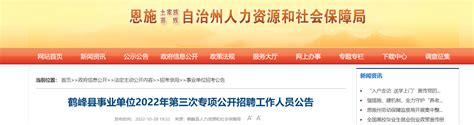 2022年湖北省恩施州鹤峰县事业单位第三次专项招聘公告【14人】