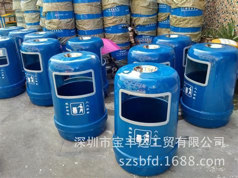 批发深蓝色玻璃钢垃圾桶HT-BLG2160_提供玻璃钢垃圾桶图片/参数/报价-环泰桶业!