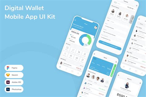 数字钱包App应用程序UI工具包素材 Digital Wallet Mobile App UI Kit – 设计小咖