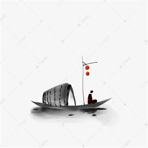 中国水墨古风船只素材图片免费下载-千库网